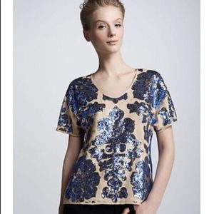 Neiman Marcus Tracy Reese Target Blue Sequin Top